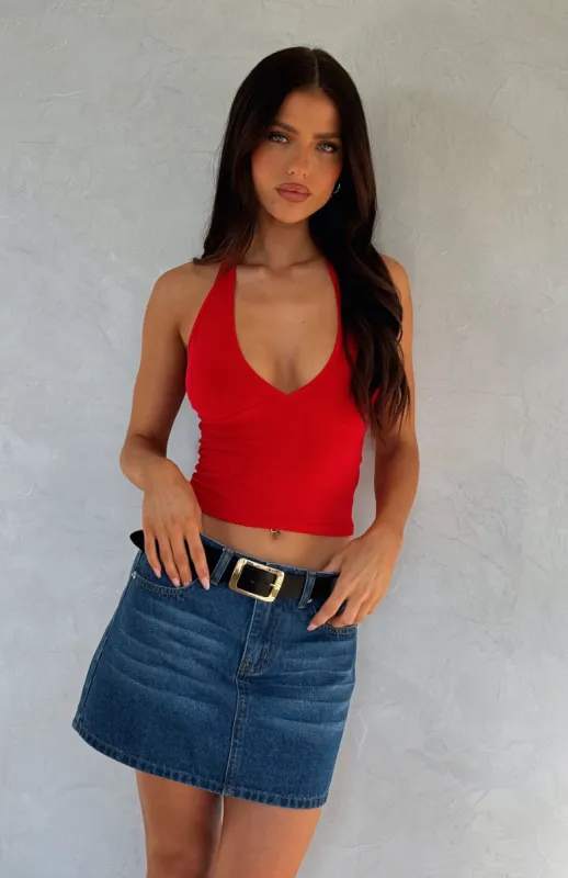 Have To Getaway Halter Top Red sold by White Fox Boutique