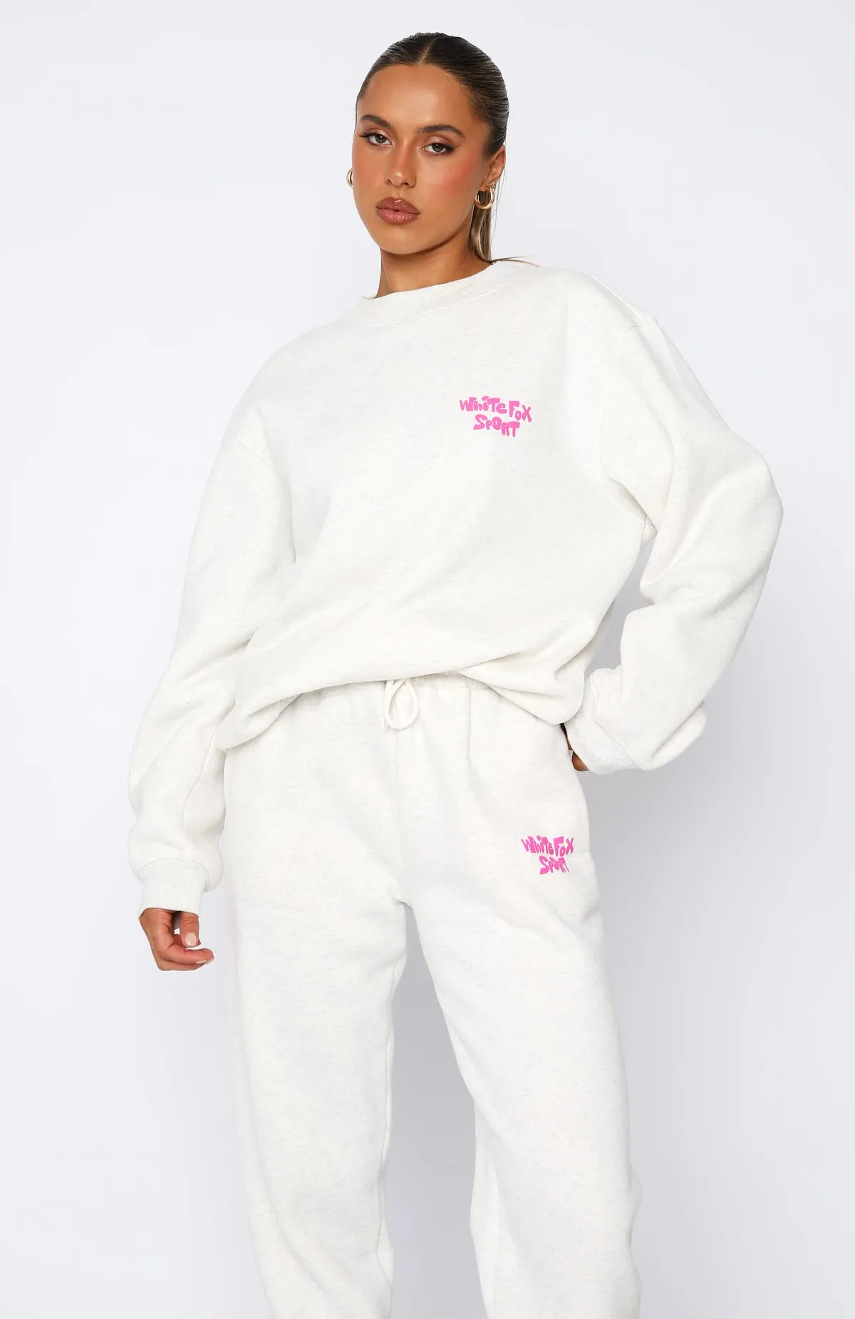 Sports Club Oversized Sweater Grey Marle sold by White Fox Boutique product image thumbnail 2