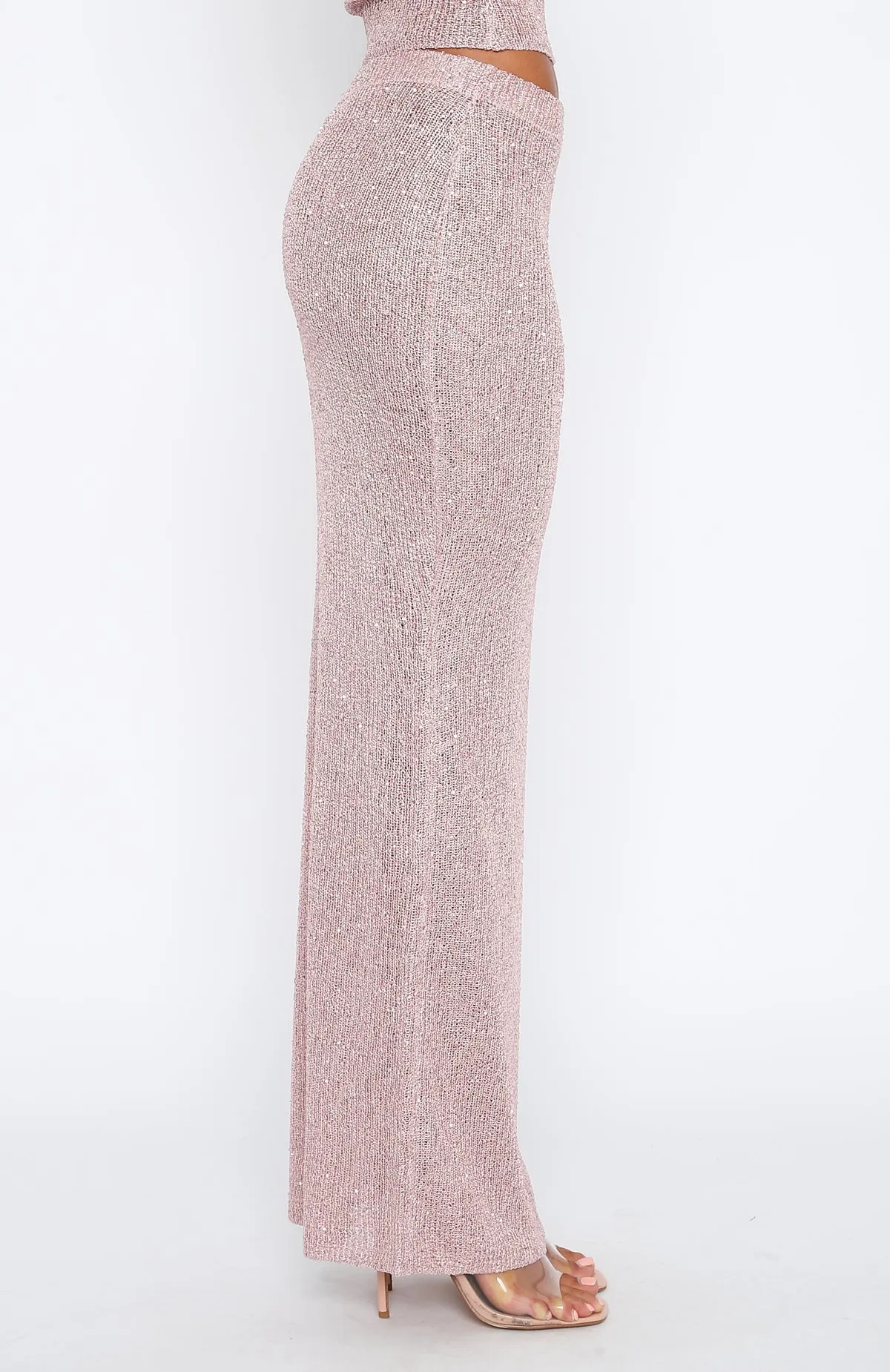 Star Shining Sequin Knit Maxi Skirt Pink sold by White Fox Boutique product image thumbnail 3