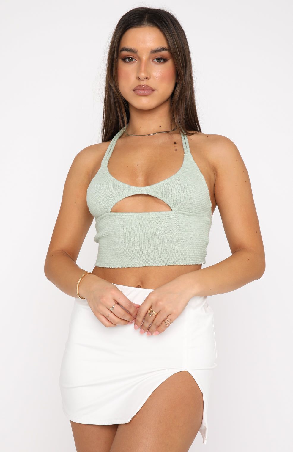 Simply Hooked Crop Sage sold by White Fox Boutique product image thumbnail 2