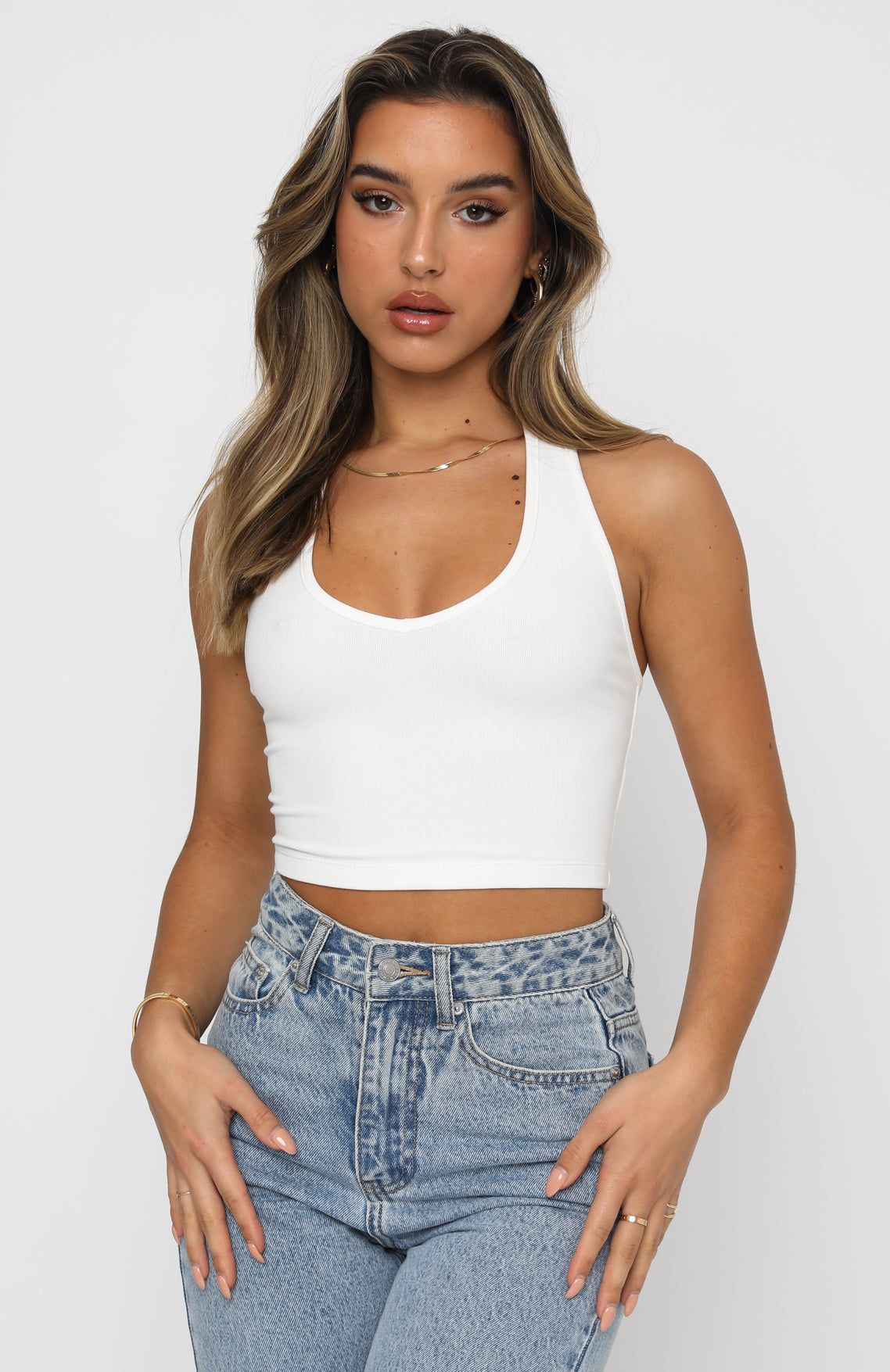 In The Loop Crop White sold by White Fox Boutique product image thumbnail 2