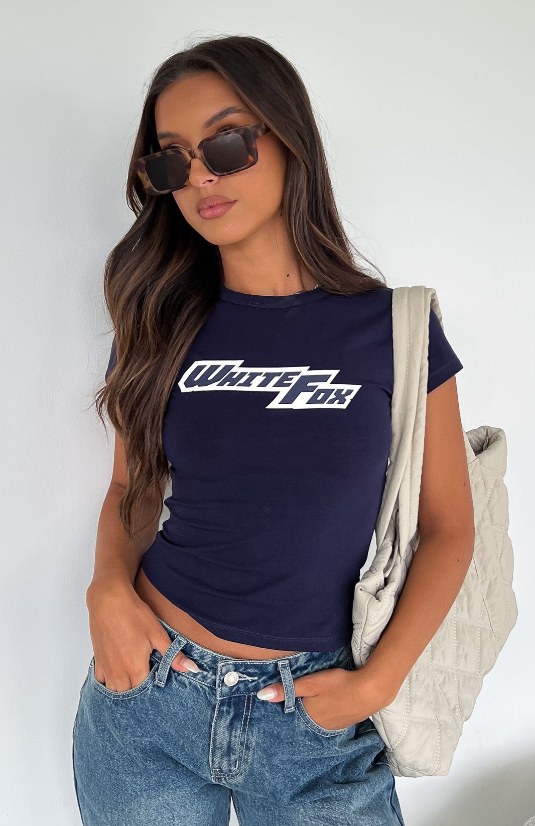 Make It About You Baby Tee Dark Navy sold by White Fox Boutique product image thumbnail 5