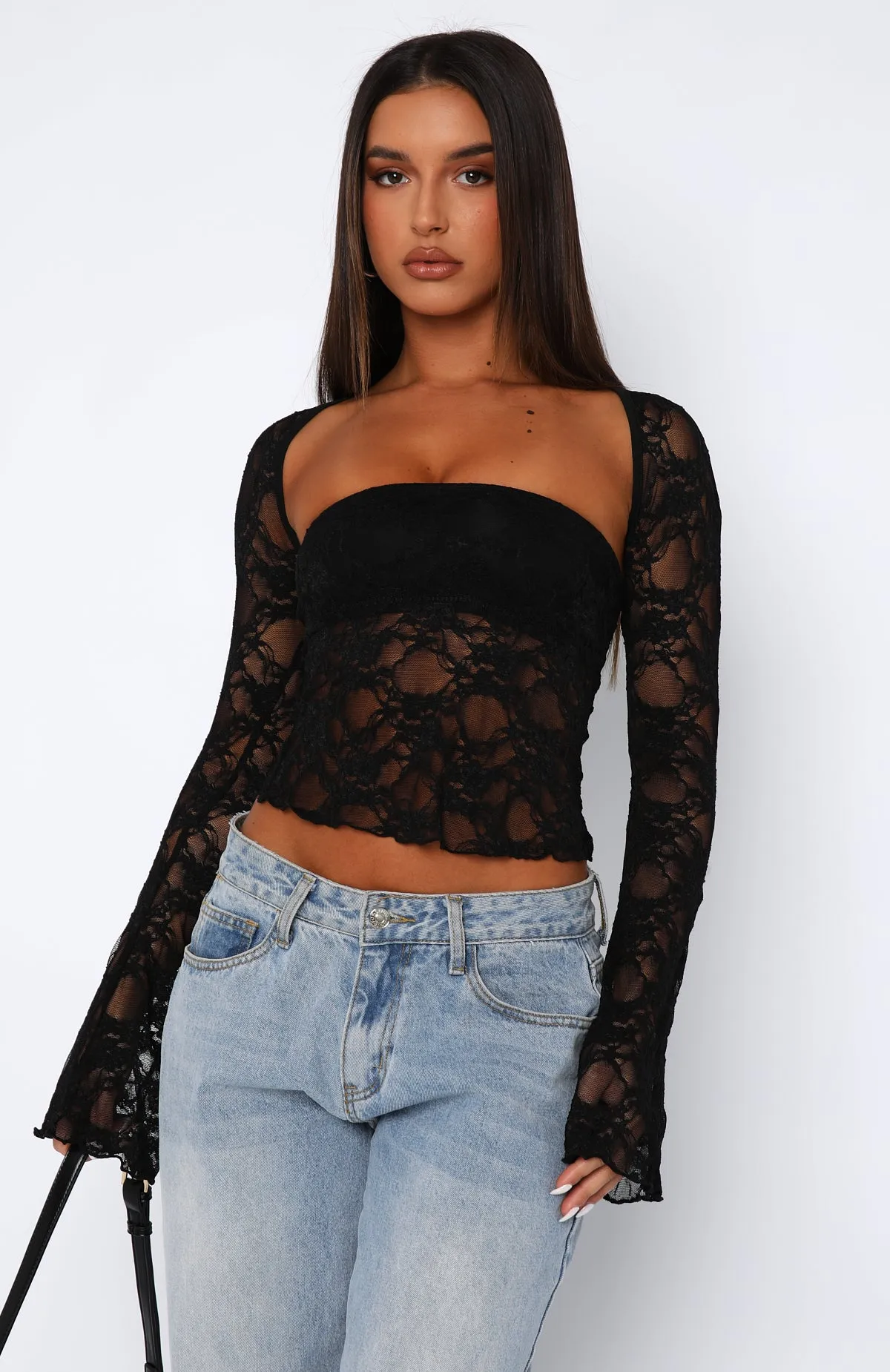 Sweet Lovin' Lace Top Set Black sold by White Fox Boutique product image thumbnail 2
