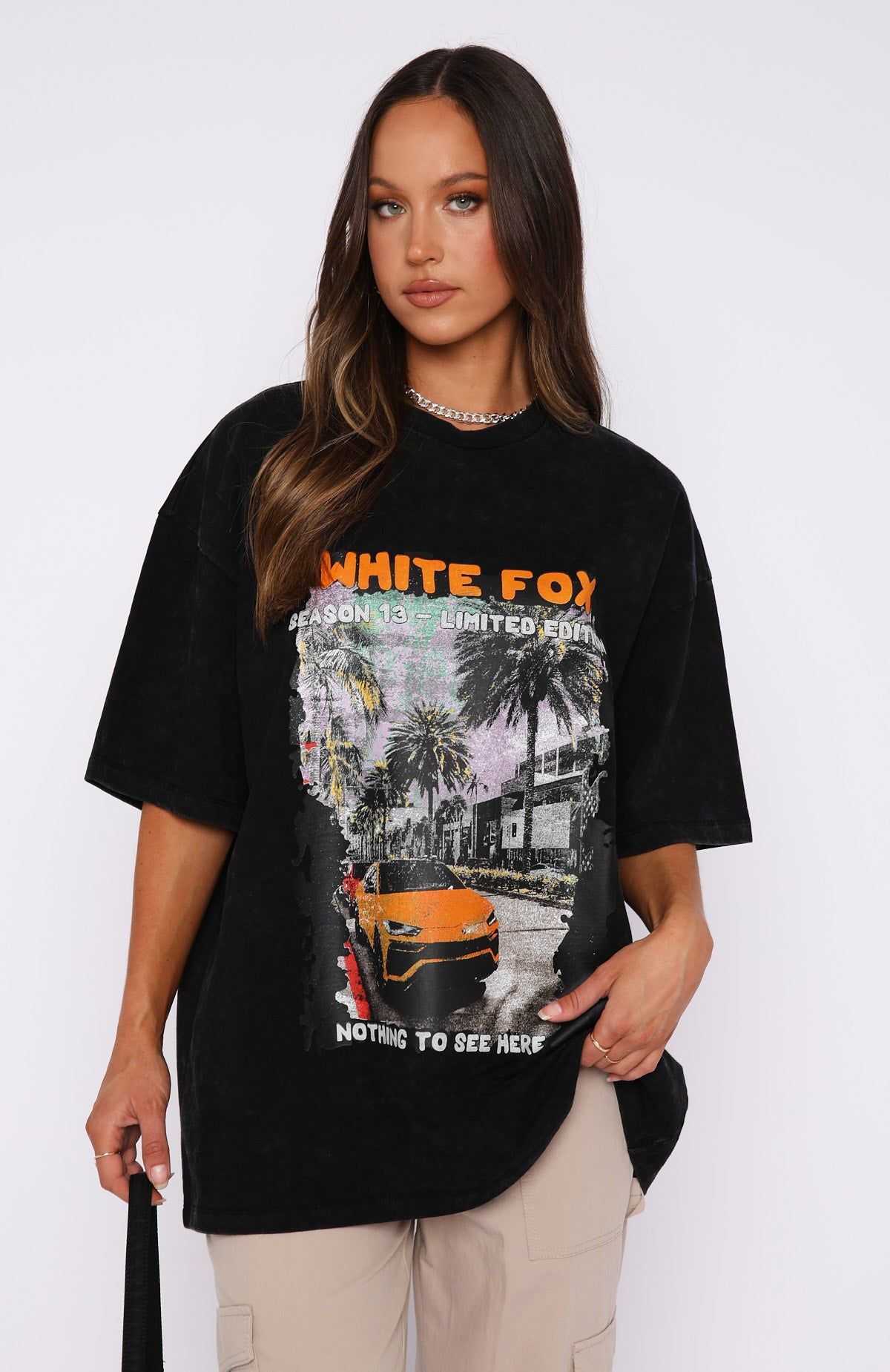 Season 13 Oversized Tee Black Acid Wash sold by White Fox Boutique product image thumbnail 2