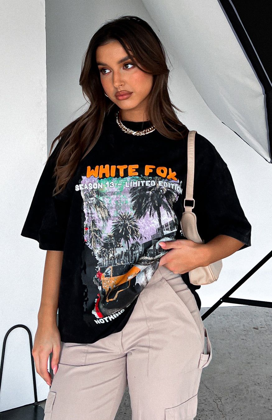 Season 13 Oversized Tee Black Acid Wash sold by White Fox Boutique