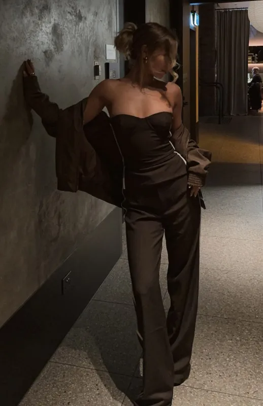 Back To The Start Pants Chocolate sold by White Fox Boutique