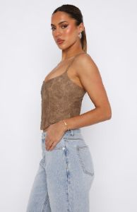 Wonderwall Bustier Chocolate sold by White Fox Boutique