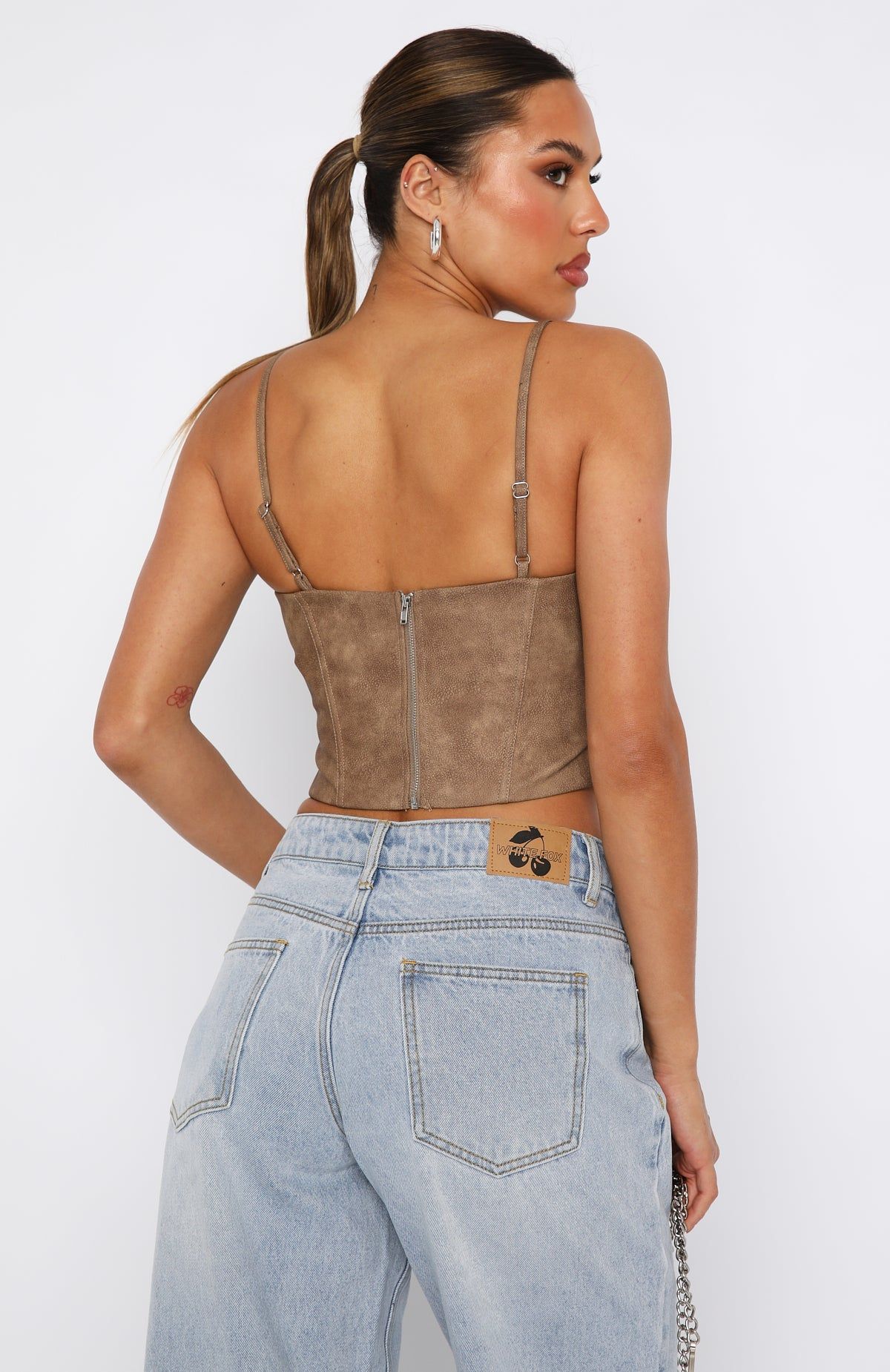 Wonderwall Bustier Chocolate sold by White Fox Boutique product image thumbnail 4