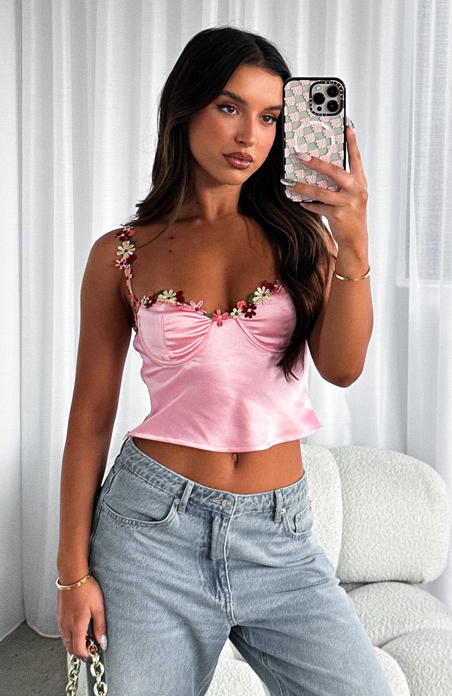 Believe It Crop Baby Pink sold by White Fox Boutique