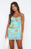 Are You Entertained Mini Skirt Sky Blue Floral sold by White Fox Boutique