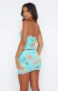 Are You Entertained Mini Skirt Sky Blue Floral sold by White Fox Boutique
