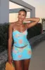 Are You Entertained Mini Skirt Sky Blue Floral sold by White Fox Boutique