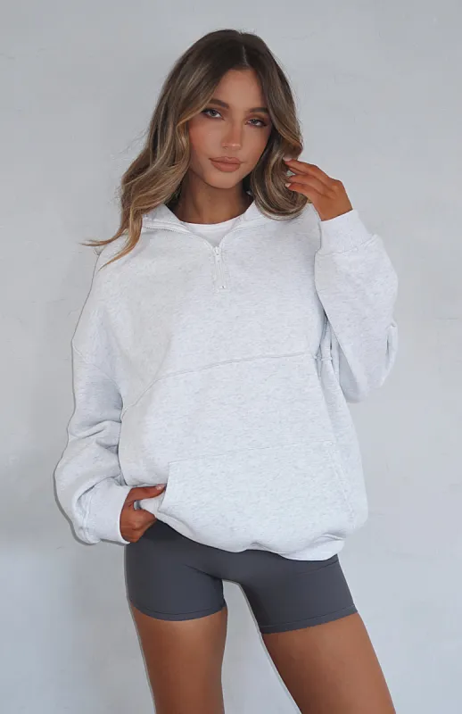 Fair Game Zip Front Hoodie Grey Marle sold by White Fox Boutique