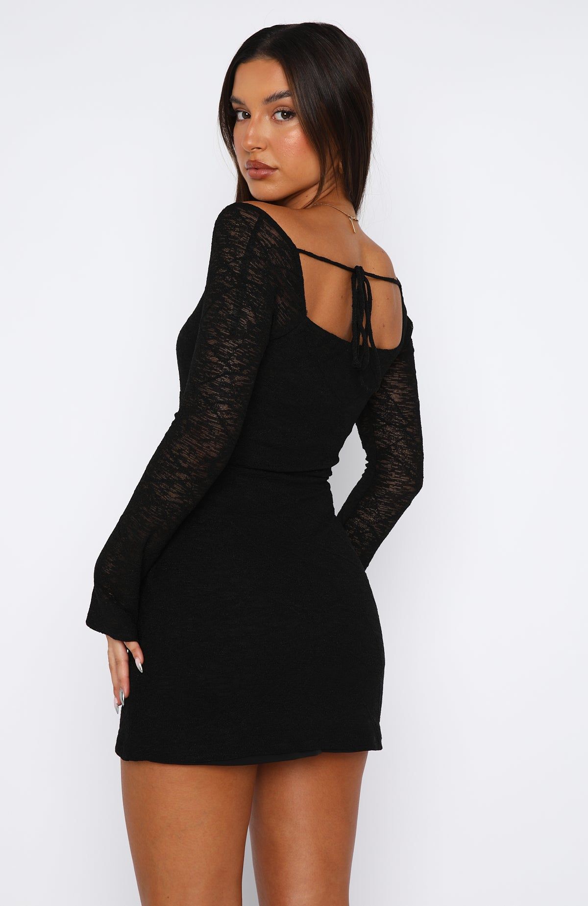 Just Grow Up Long Sleeve Mini Dress Black sold by White Fox Boutique product image thumbnail 4