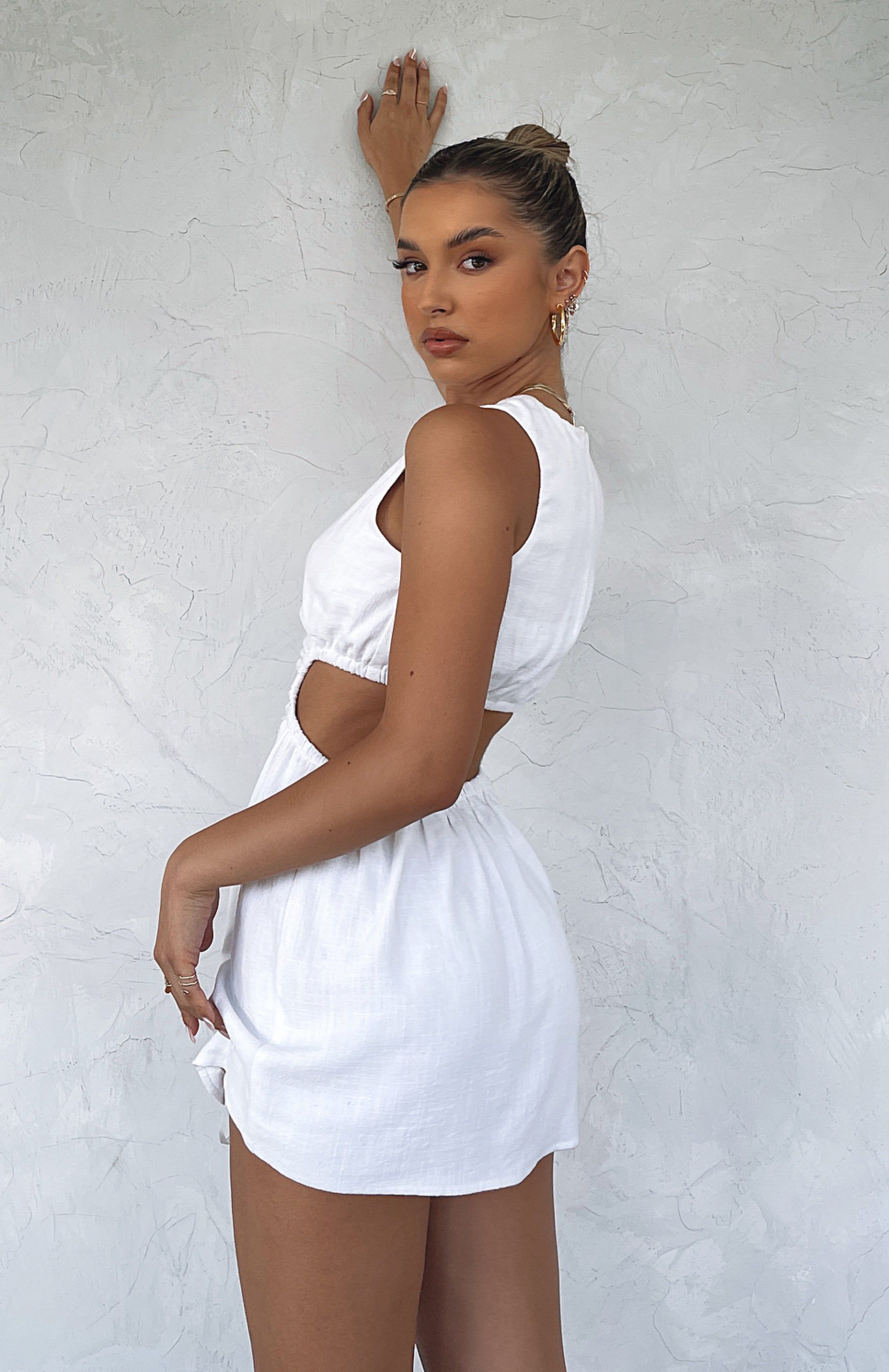 In The Bag Mini Dress White sold by White Fox Boutique