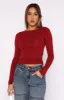 Only For Tonight Long Sleeve Top Wine sold by White Fox Boutique