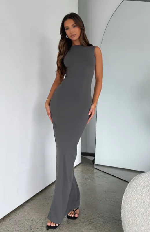 Don't Want To Be Apart Maxi Dress Charcoal sold by White Fox Boutique