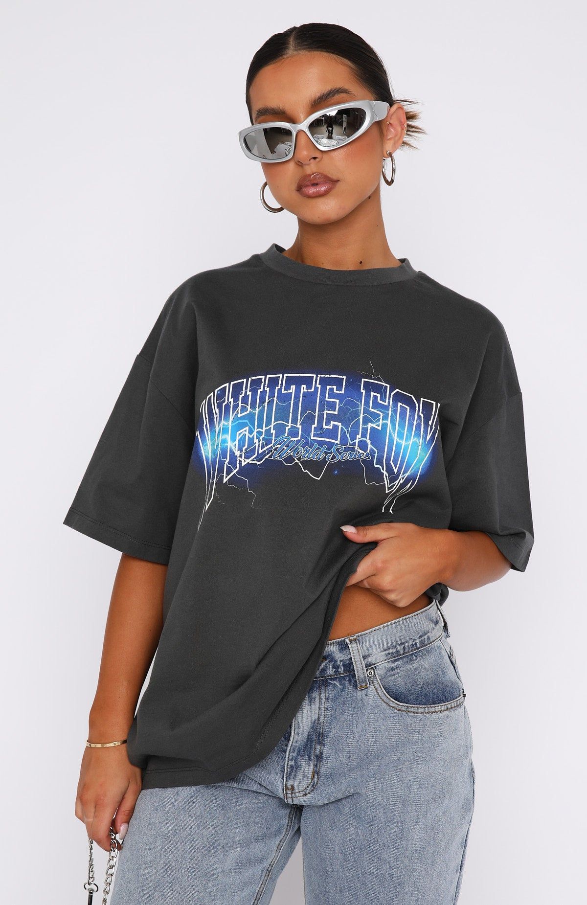 Step It Up Oversized Tee Charcoal sold by White Fox Boutique product image thumbnail 2