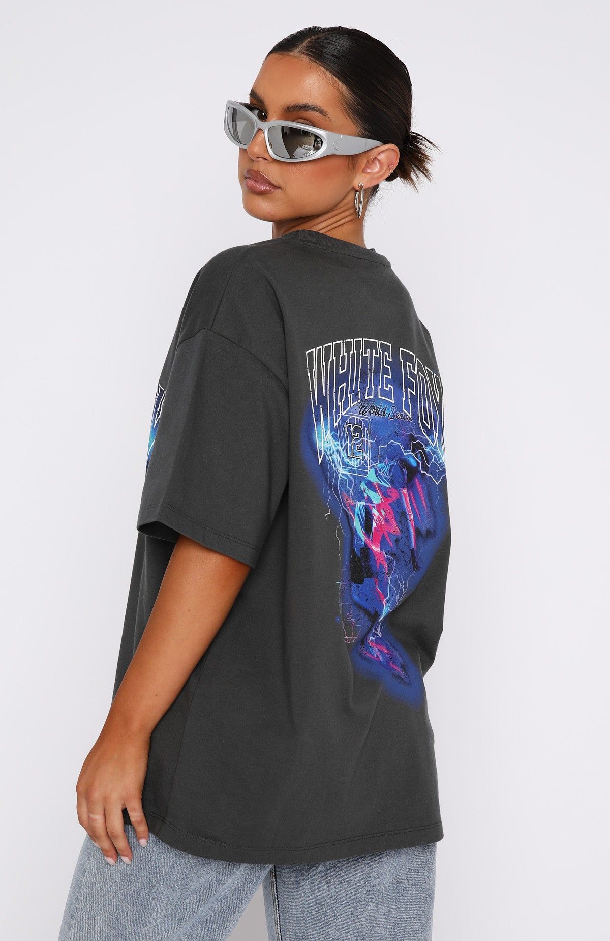 Step It Up Oversized Tee Charcoal sold by White Fox Boutique product image thumbnail 4