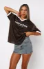 Leaving Messages Oversized Jersey Chocolate sold by White Fox Boutique
