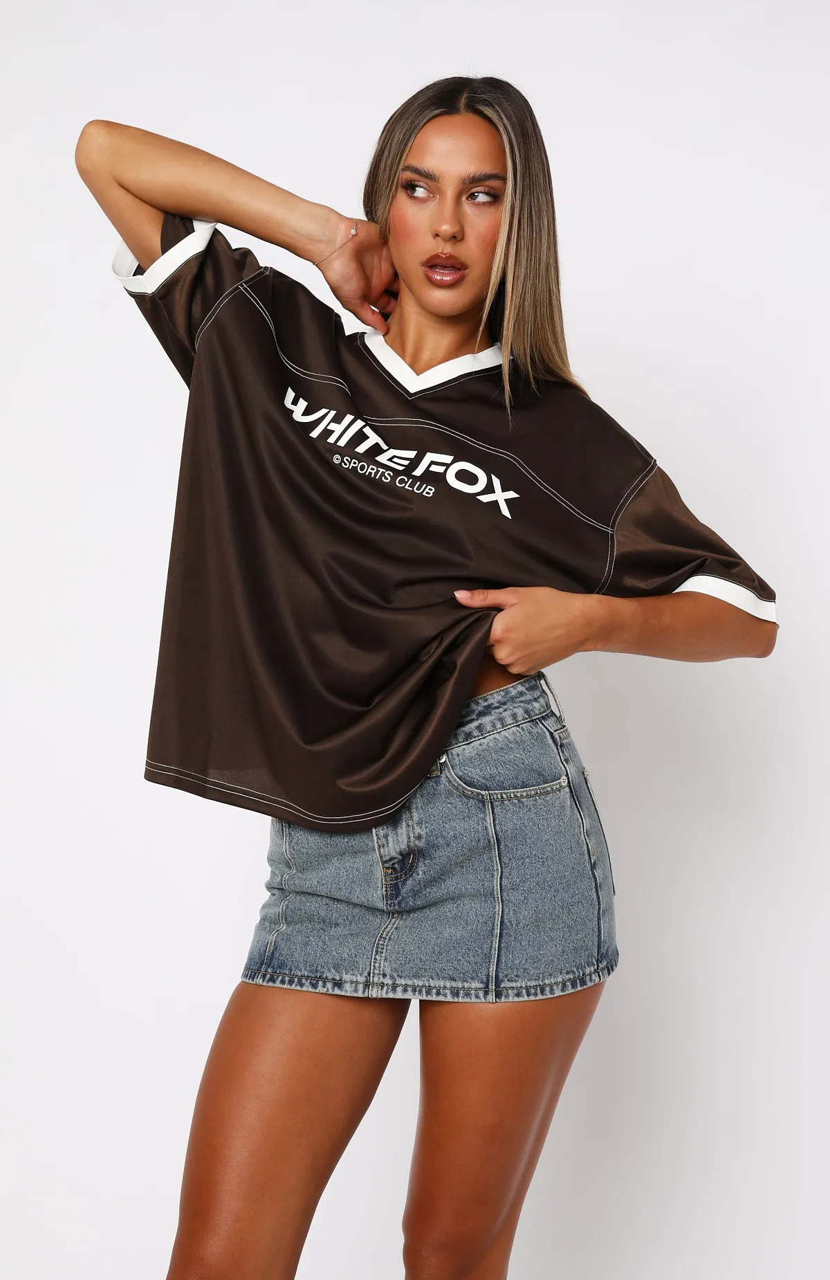 Leaving Messages Oversized Jersey Chocolate sold by White Fox Boutique product image thumbnail 2