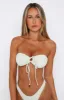 Symi Bikini Top Sage Stripe sold by White Fox Boutique