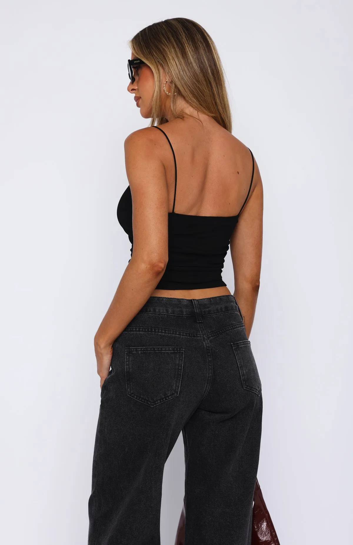 Secret Rendezvous Crop Black sold by White Fox Boutique product image thumbnail 4