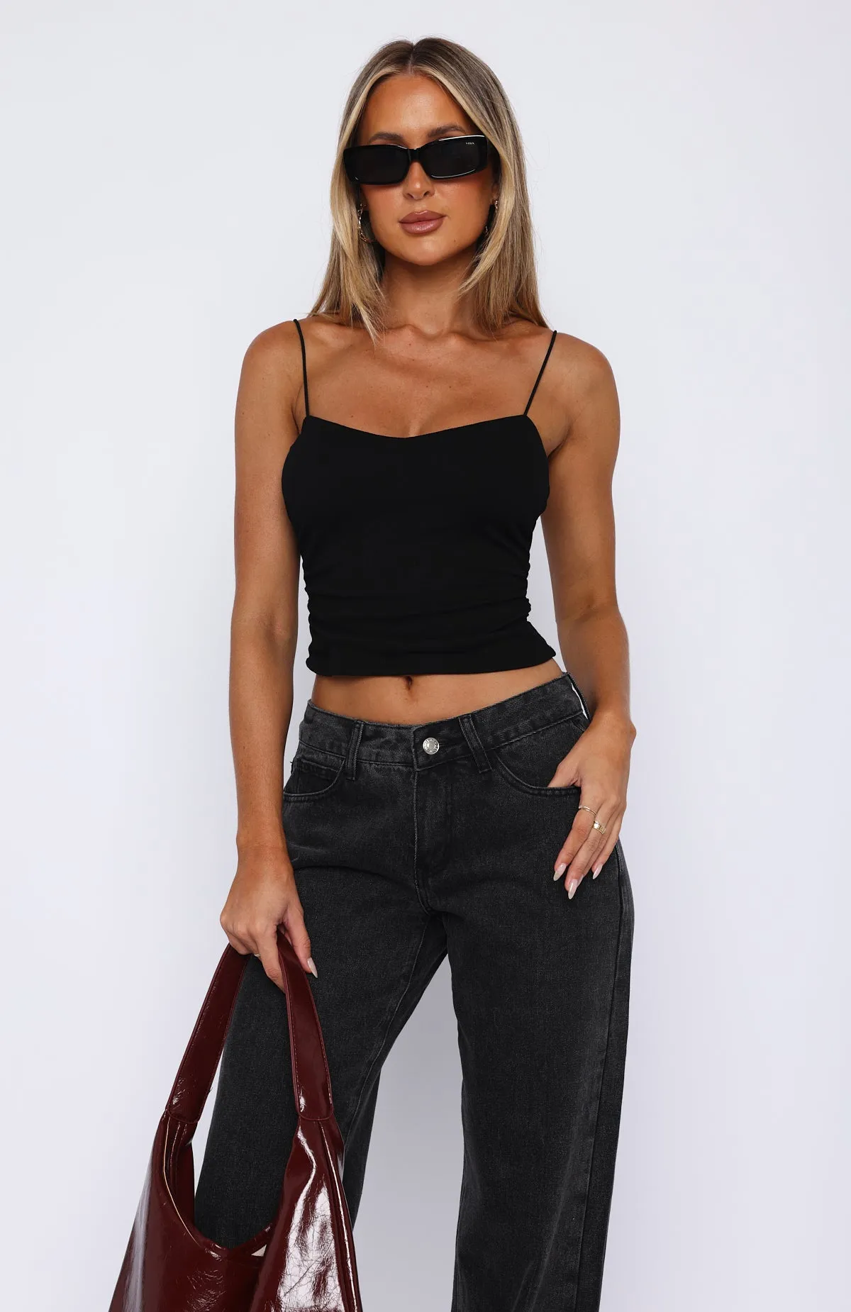 Secret Rendezvous Crop Black sold by White Fox Boutique product image thumbnail 2