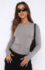 Only For Tonight Long Sleeve Top Grey Mist sold by White Fox Boutique