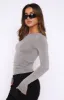 Only For Tonight Long Sleeve Top Grey Mist sold by White Fox Boutique