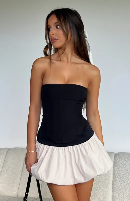 Sweet Lips Bubble Mini Skirt Black/Cream sold by White Fox Boutique