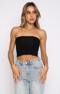 Take That Break Strapless Crop Black sold by White Fox Boutique