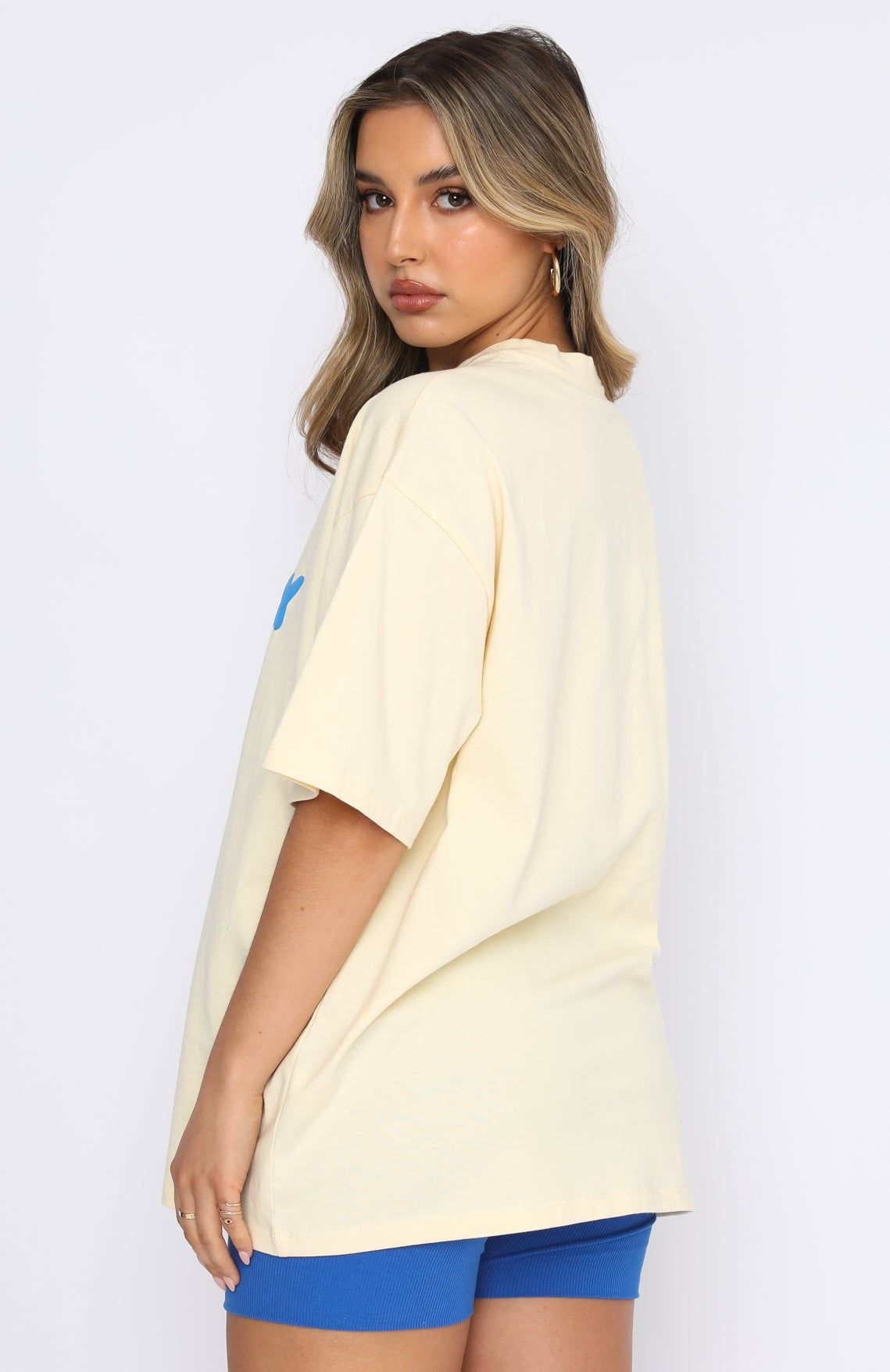 Offstage Oversized Tee Buttercream sold by White Fox Boutique product image thumbnail 4