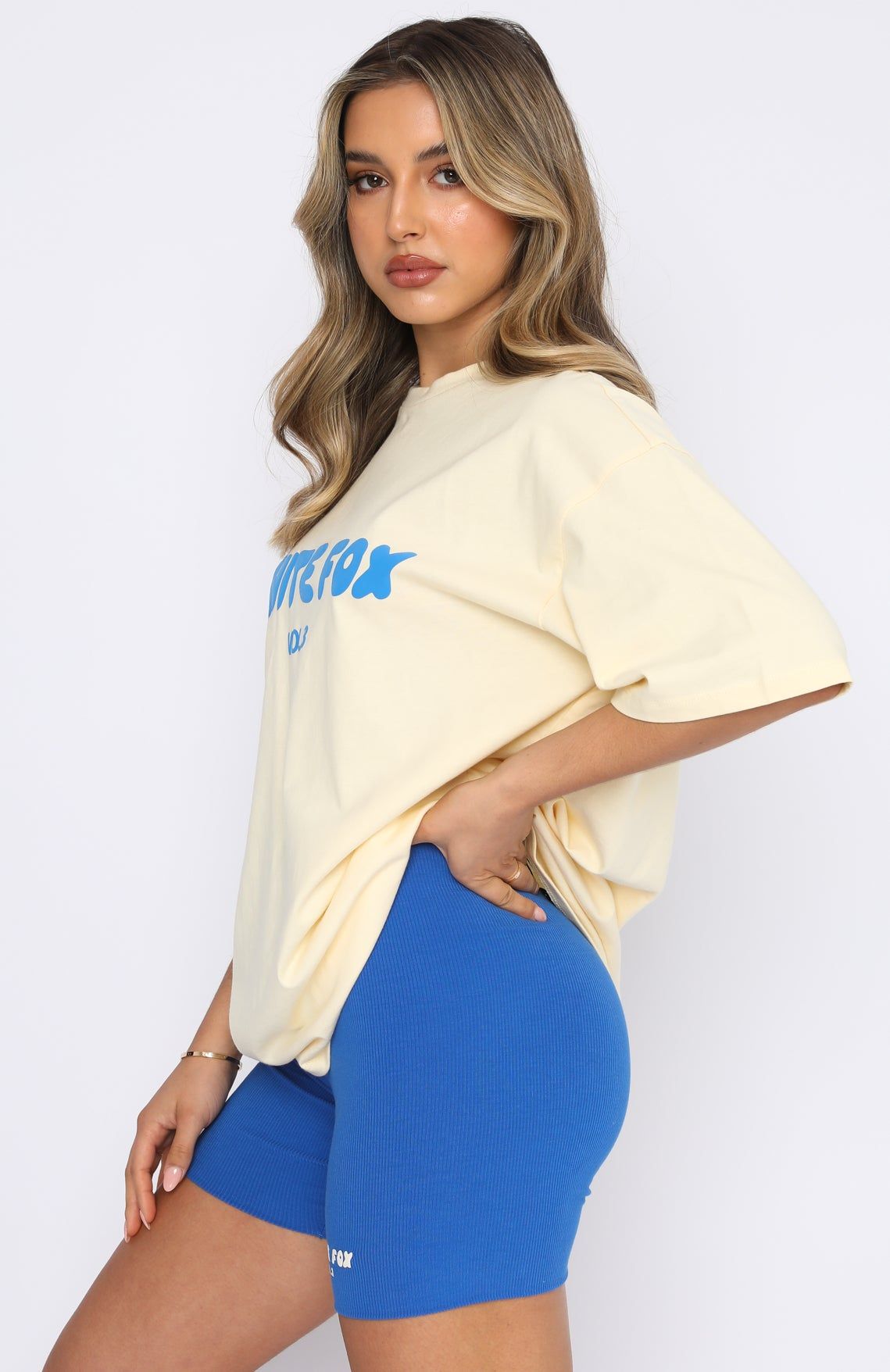 Offstage Oversized Tee Buttercream sold by White Fox Boutique product image thumbnail 3