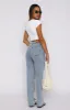 Stevie High Rise Straight Leg Jeans Light Blue Wash sold by White Fox Boutique