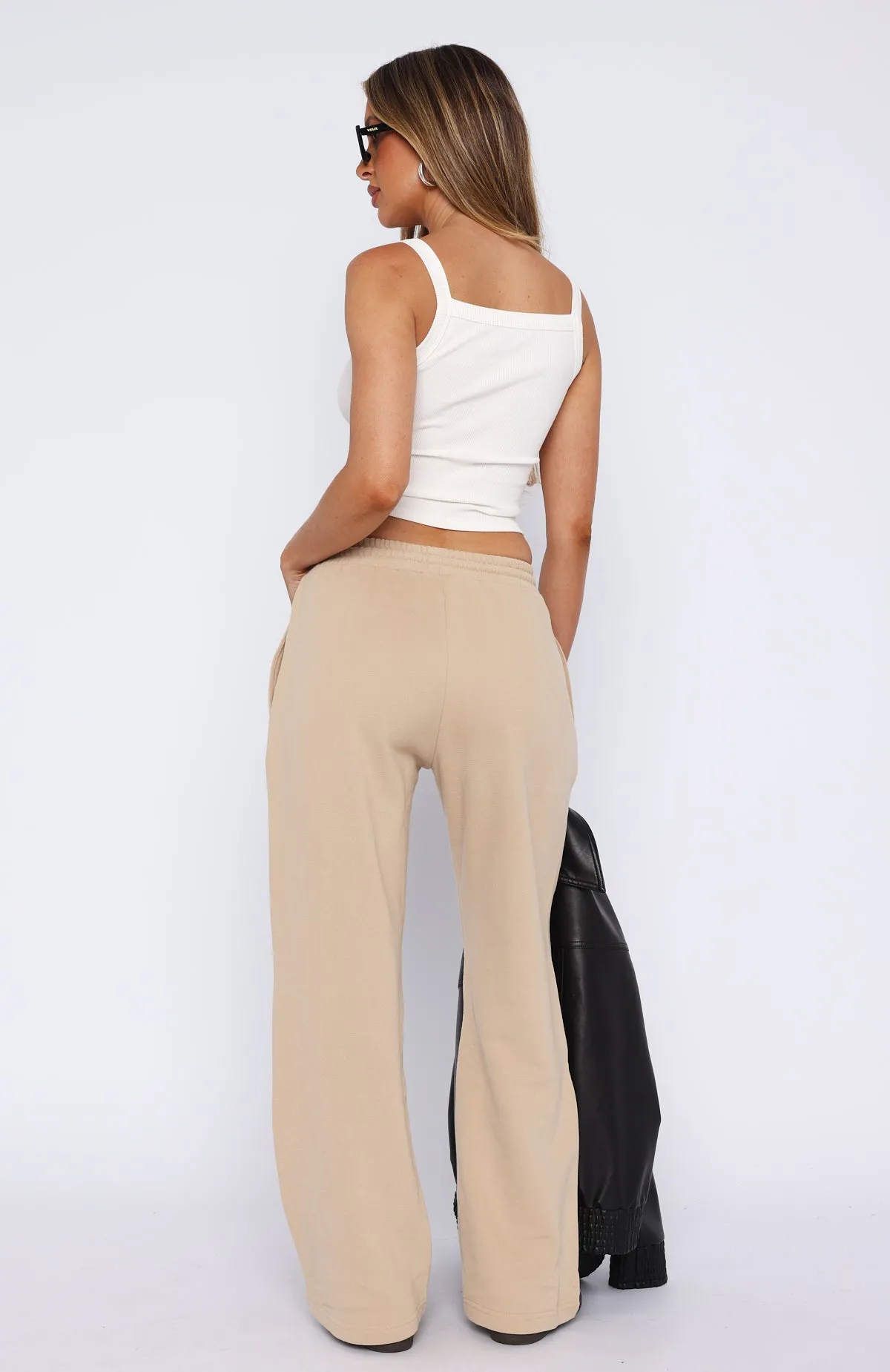 You'd Love It Here Wide Leg Sweatpants Oat sold by White Fox Boutique product image thumbnail 4