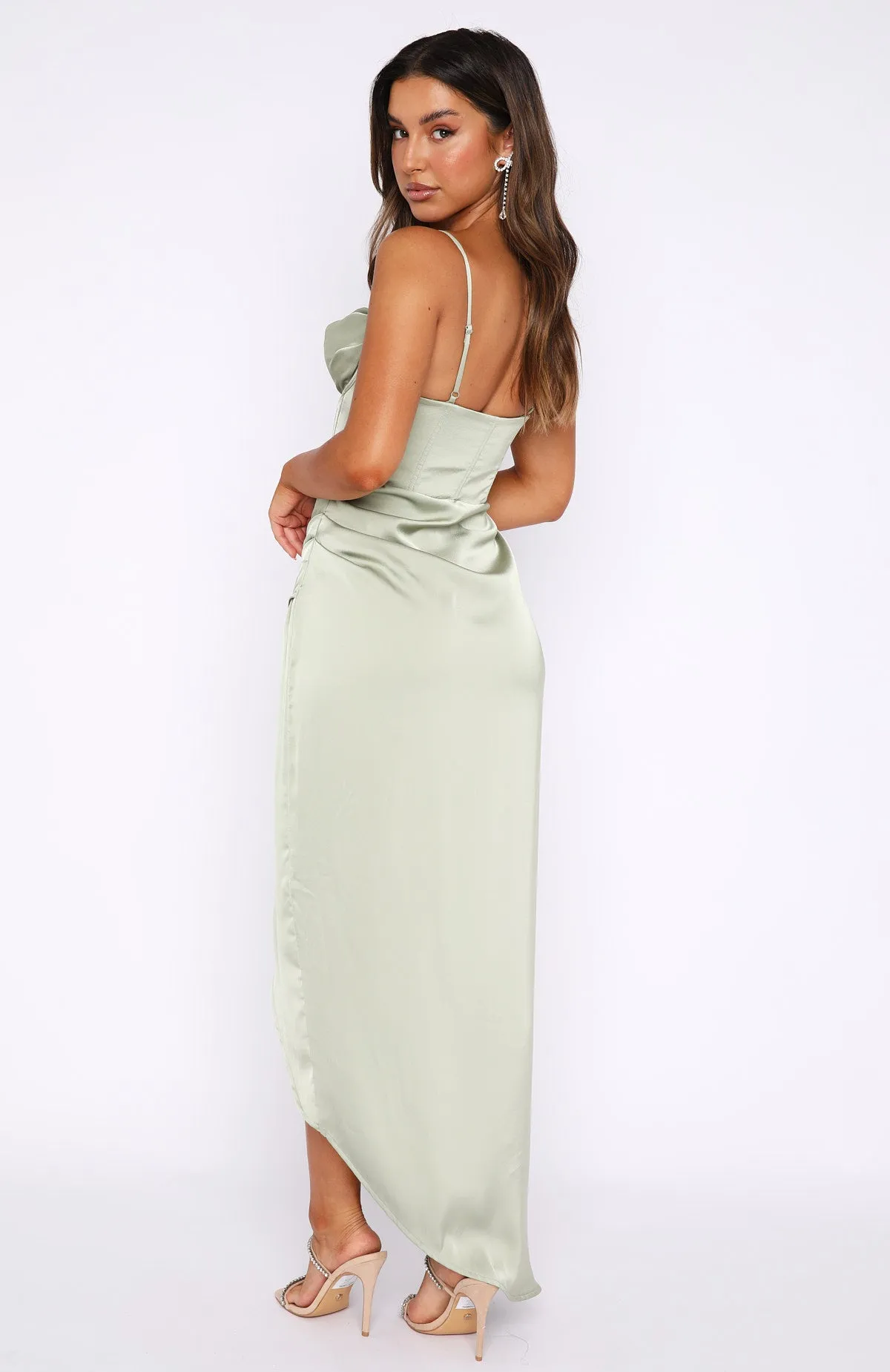Diamond Heart Midi Dress Sage sold by White Fox Boutique product image thumbnail 4