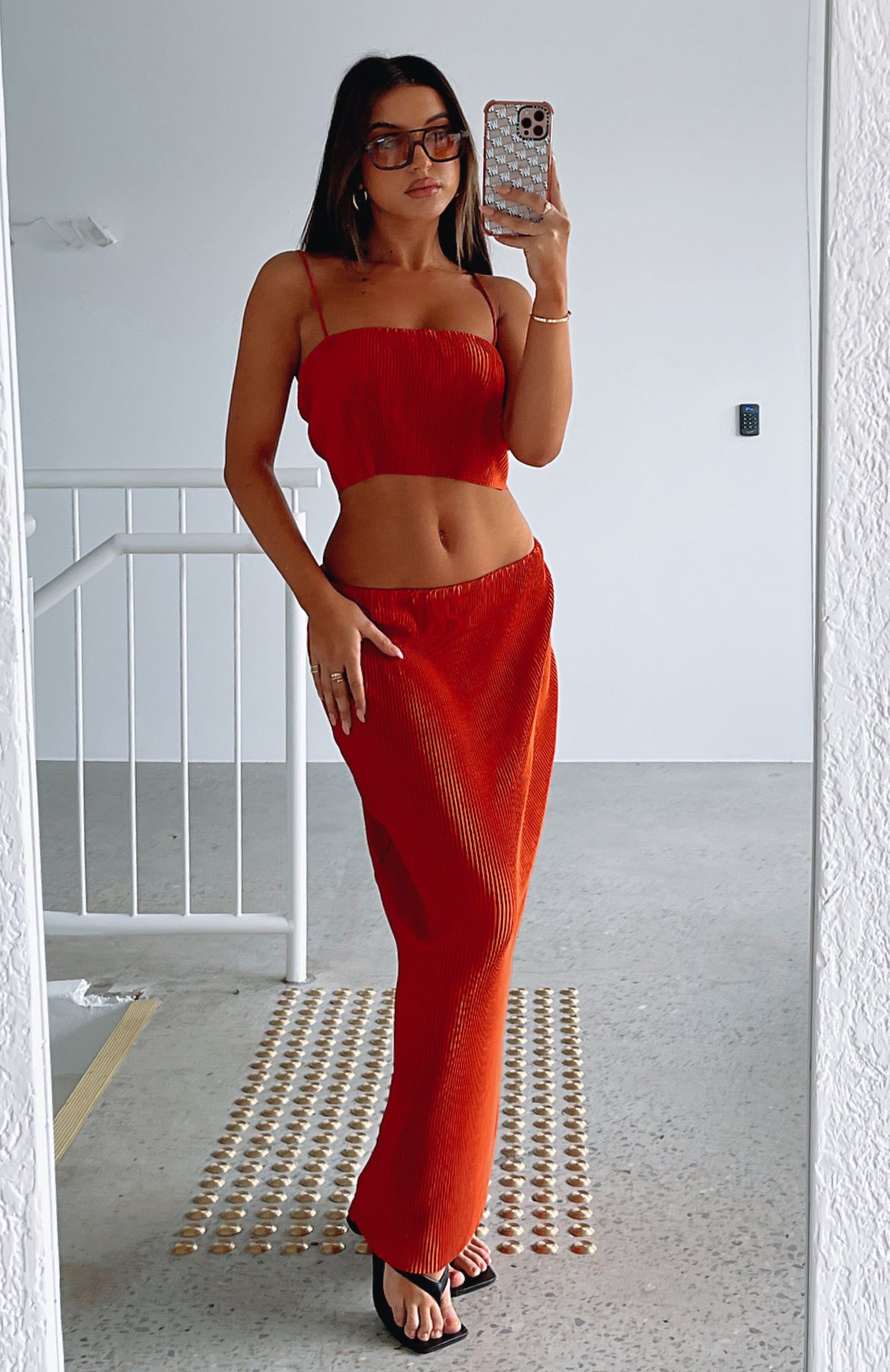 Look Here Maxi Skirt Rust sold by White Fox Boutique product image thumbnail 6