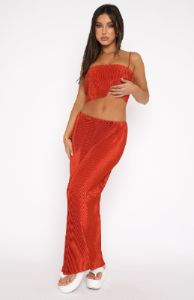 Look Here Maxi Skirt Rust sold by White Fox Boutique