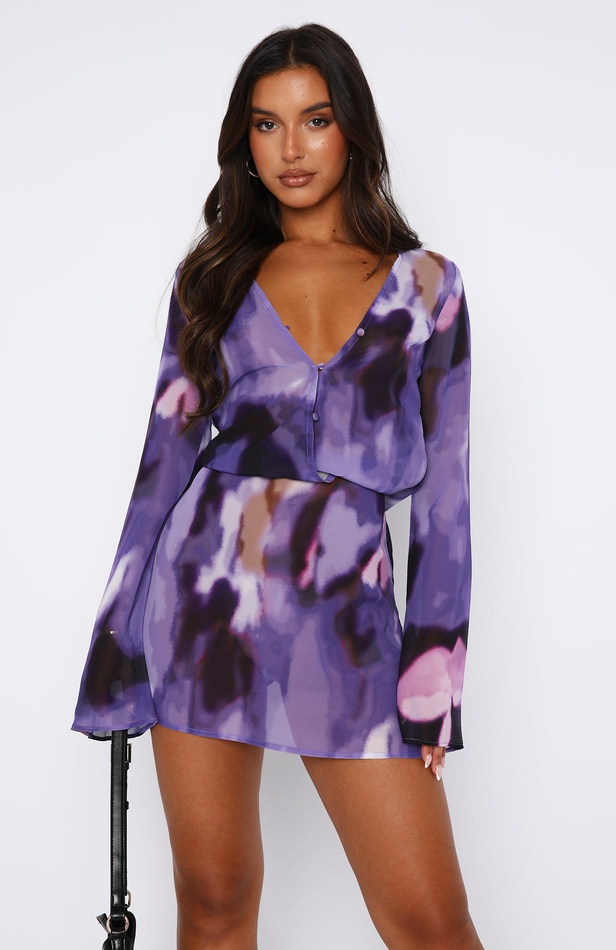 All We Wanted Long Sleeve Mini Dress Violet Blur sold by White Fox Boutique product image thumbnail 2