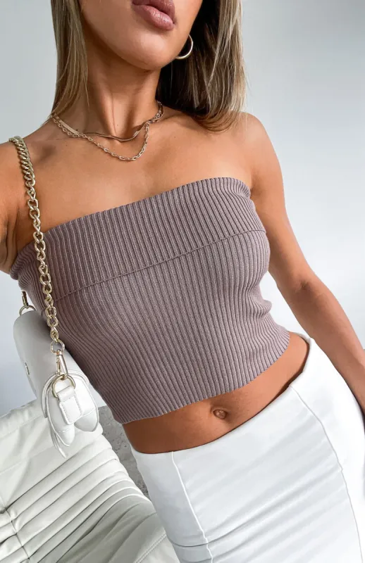 Neutral Feeling Knit Crop Mocha sold by White Fox Boutique