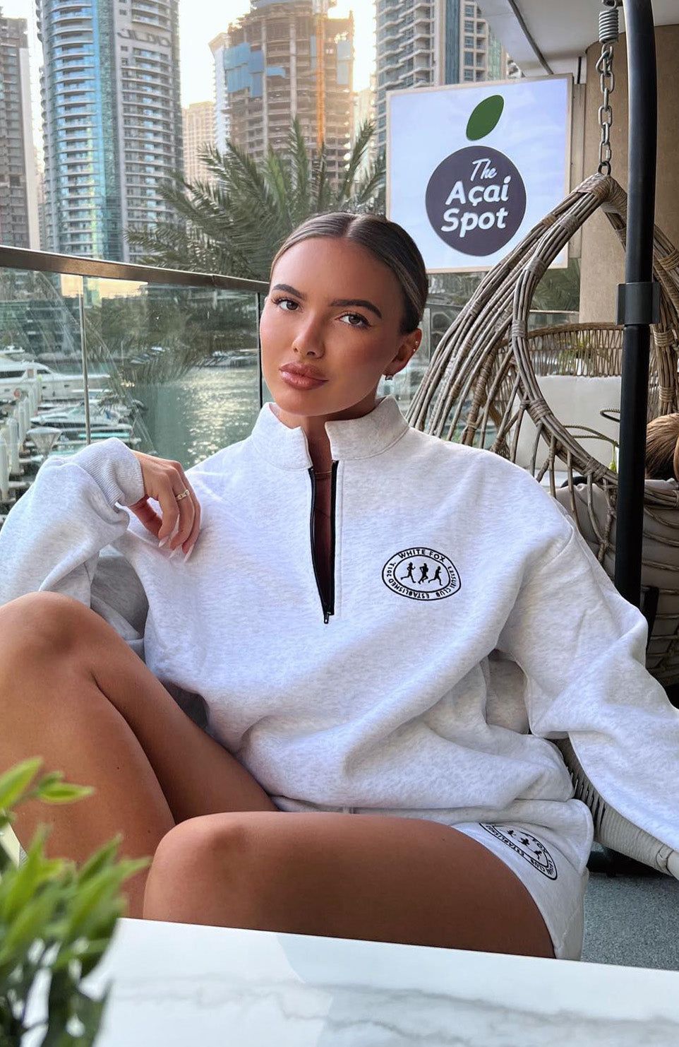 Part Of The Story Zip Front Sweater Grey Marle sold by White Fox Boutique