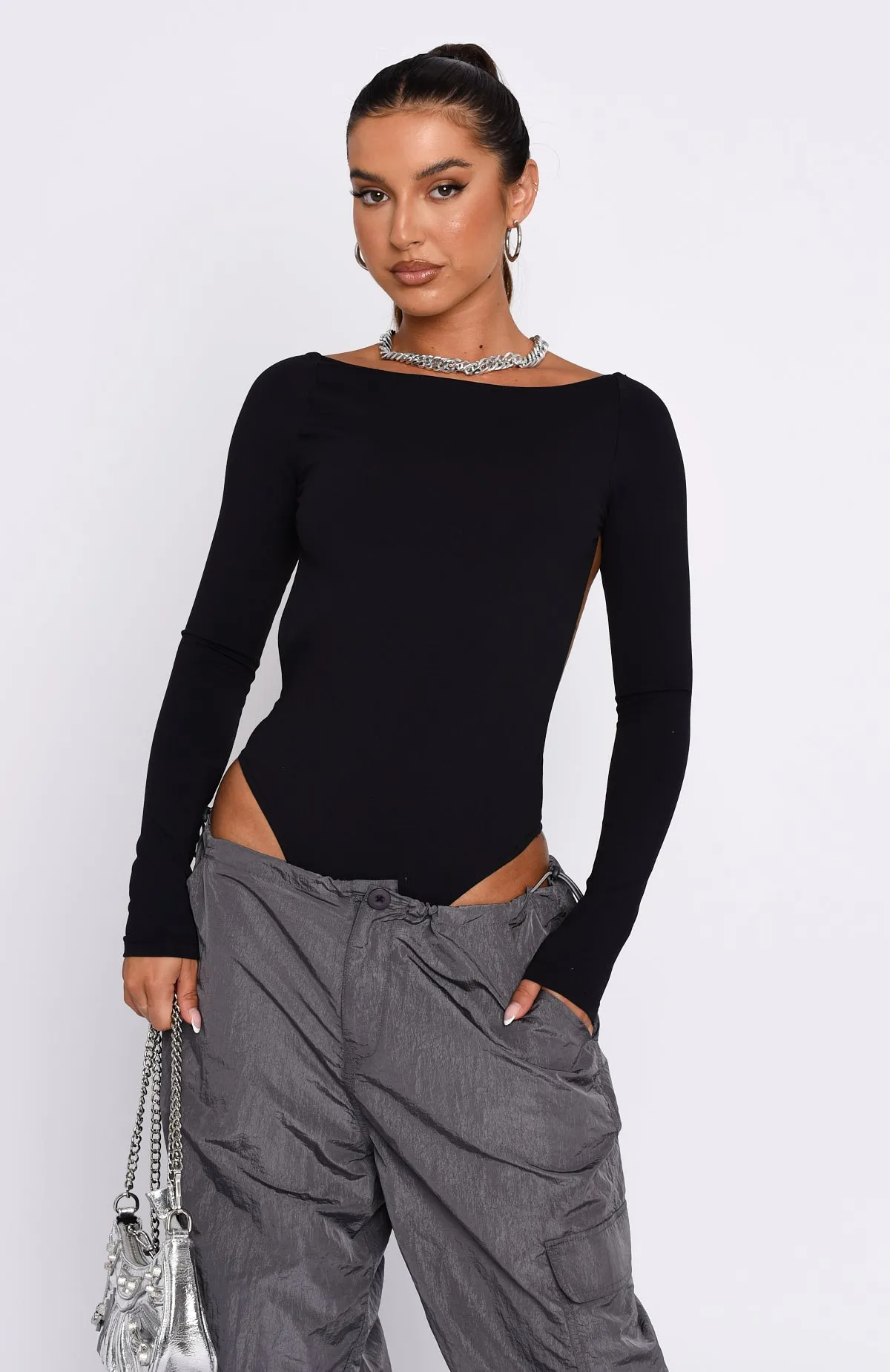 You've Got The Love Long Sleeve Bodysuit Black sold by White Fox Boutique product image thumbnail 4