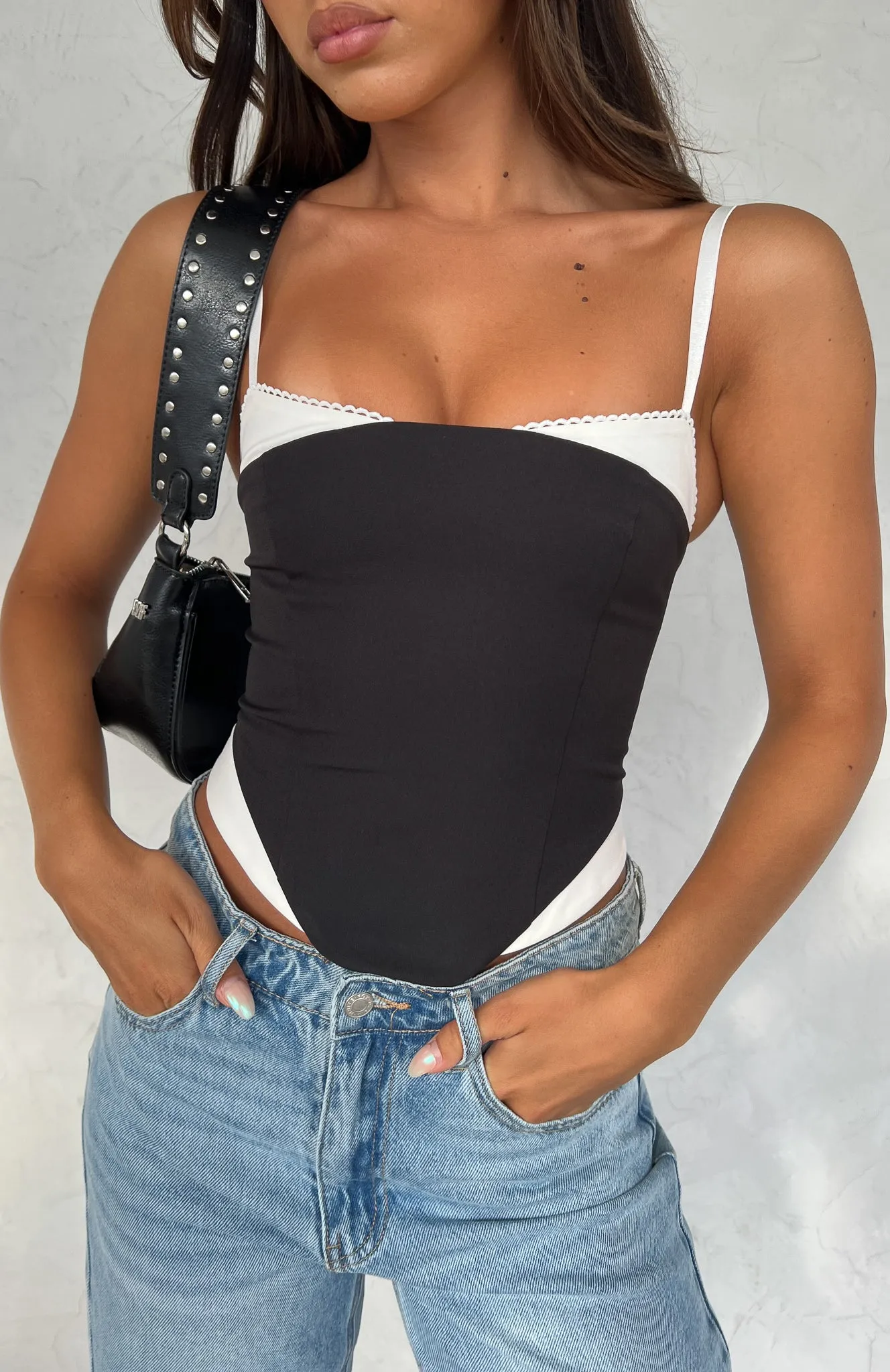 Feel The Spark Bustier Black sold by White Fox Boutique