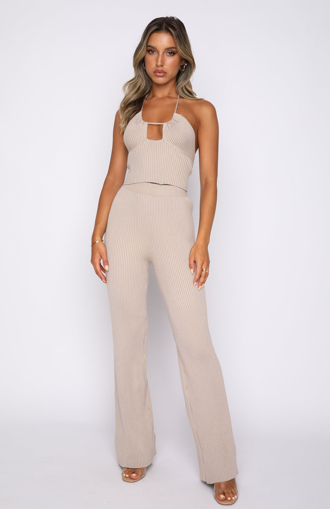 Lost In Love Knit Crop Taupe sold by White Fox Boutique product image thumbnail 5