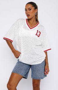 Moves To Make Oversized Sports Tee Cream sold by White Fox Boutique