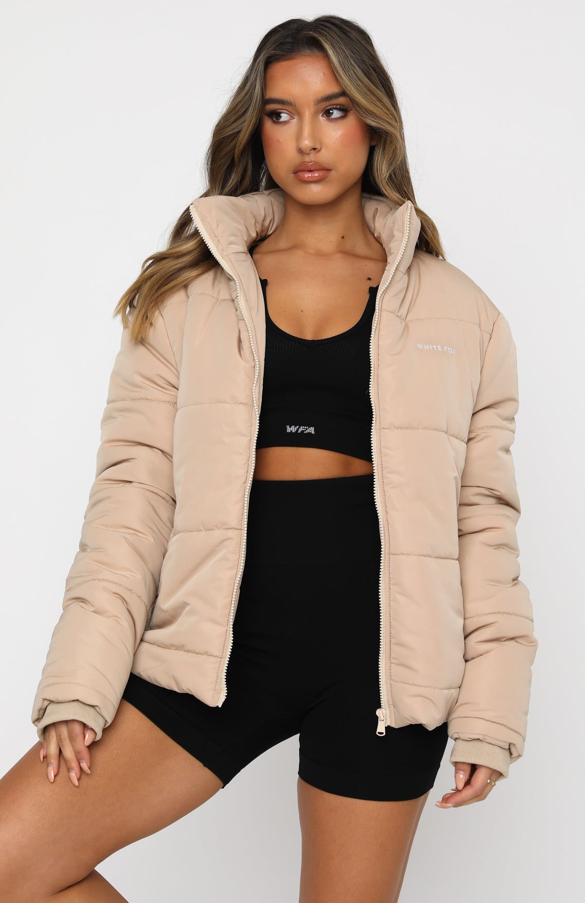 Not Giving In Puffer Jacket Sand sold by White Fox Boutique product image thumbnail 2