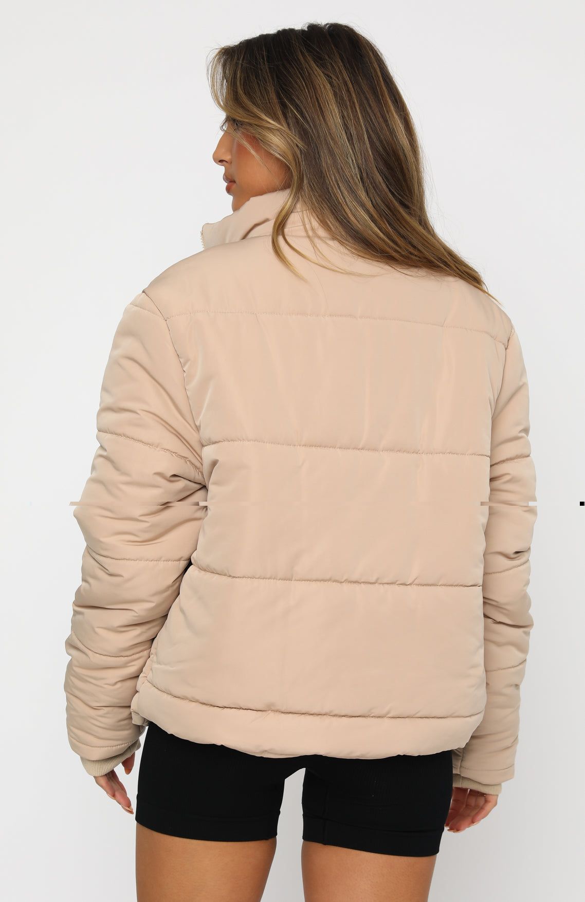 Not Giving In Puffer Jacket Sand sold by White Fox Boutique product image thumbnail 4