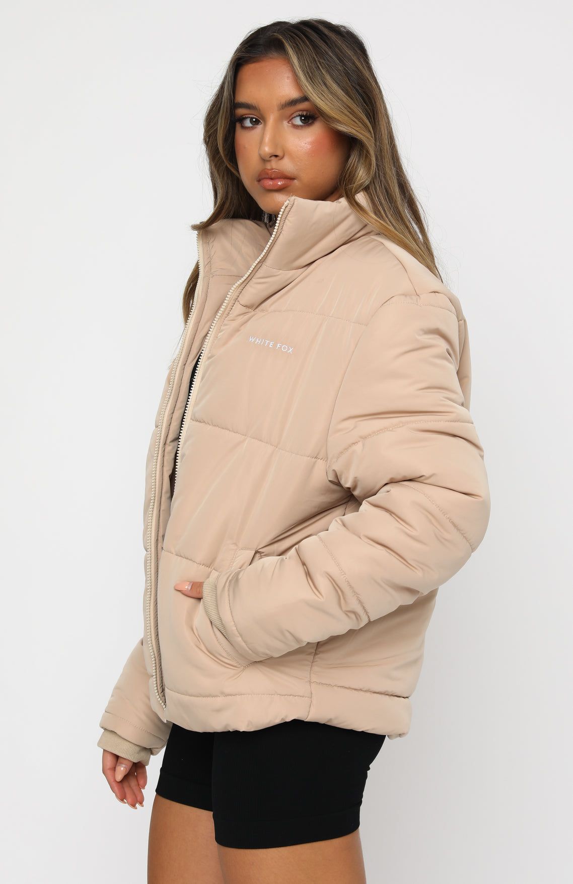 Not Giving In Puffer Jacket Sand sold by White Fox Boutique product image thumbnail 3