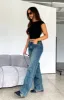 Desire Mid Rise Straight Leg Jeans Mid Blue Vintage sold by White Fox Boutique